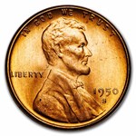 1950-S Lincoln Cent 50-Coin Roll BU
